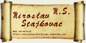 Miroslav Stajkovac vizit kartica